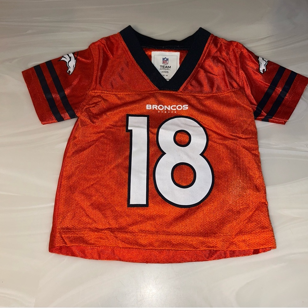 Broncos Kids' #18 Orange Football Jersey by Team Apparel